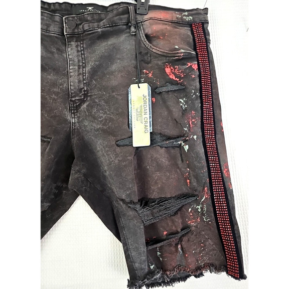 Jordan Craig ~Men's Size 44~ Black Legacy Edition Distressed Jeans Shorts NWT. - Picture 14 of 16